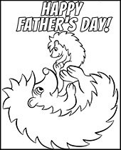 Hedgehog father coloring pages for Father's Day