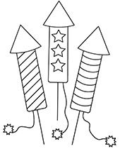 Fireworks simple coloring sheet page
