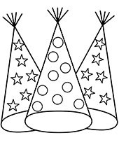 Party hats coloring page sheets