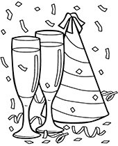 Party hat coloring page New Year