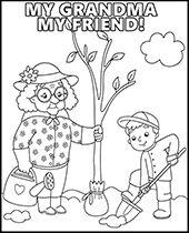 Eco coloring page for granparent's day