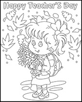 Teacher's day coloring sheets for children