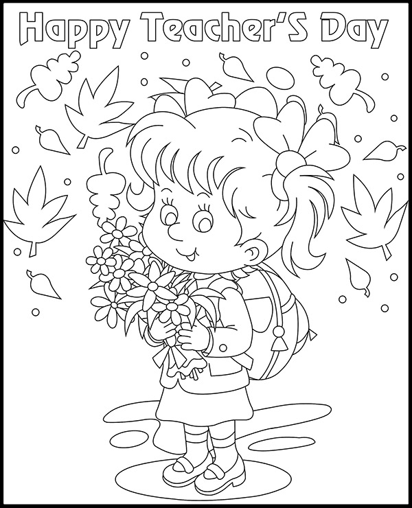 Coloring picture Happy teacher's Day