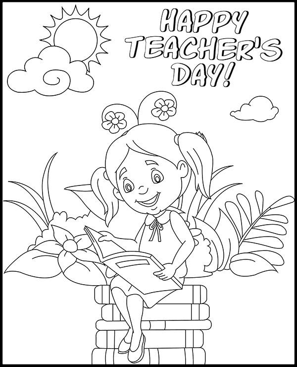Top Teacher's Day coloring page sheet