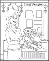 Printable teacher coloring page sheet