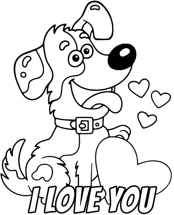 I love you coloring page Valentine Day
