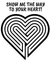 Heart maze picture to print