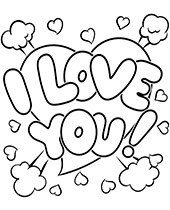 Big I love you logo coloring page