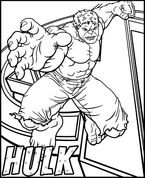Printable coloring page Hulk Avengers