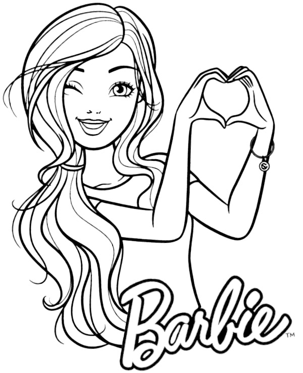 Barbie coloring page sheet wink