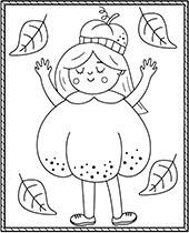 Pumpkin girl coloring page for Pumpkin Day