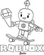 Beebo & skateboard coloring pages Roblox