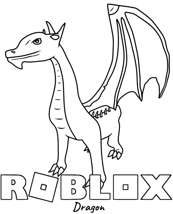 Roblox dragon coloring sheet to print