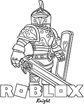 Knight form Roblox game coloring page