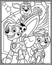 Cartoon style coloring pages Paw Patrol