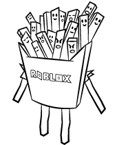 Fries gang coloring sheets with Roblox characters