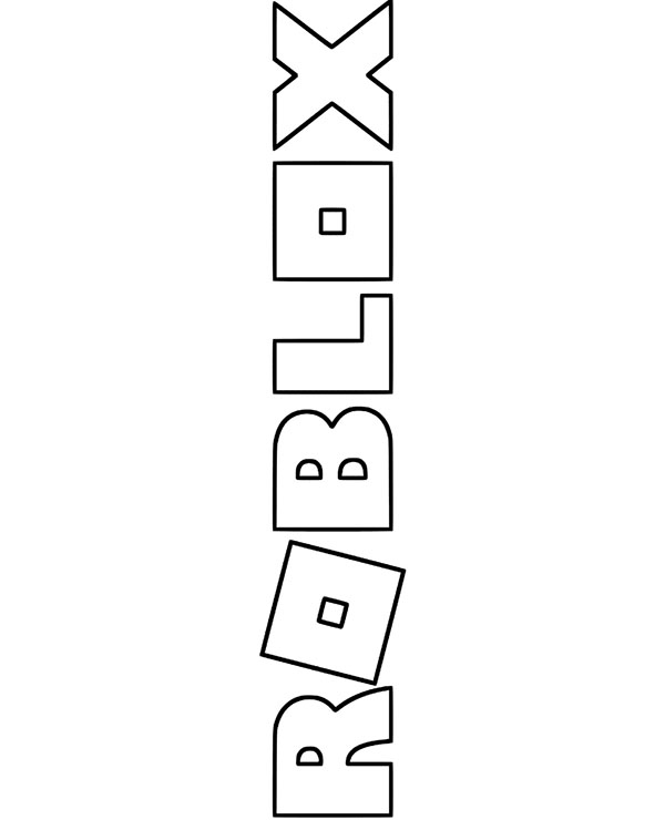 Printable Roblox logo coloring page