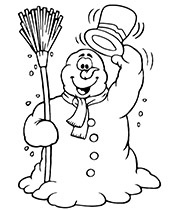 Snowman coloring pages for winter