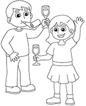 Kids New Year coloring sheets