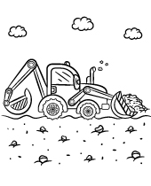Backhoe loader coloring pages heavy equipment
