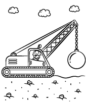 Demolition wrecking ball coloring pages