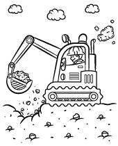 Printable building coloring pages excavator