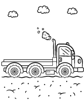 Flatbed truck coloring pages construction vehicles
