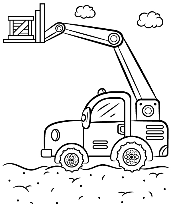 Construction vehicle coloring page telescopic handler