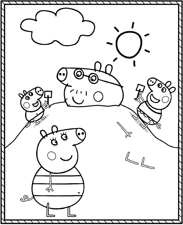 Peppa Pig coloring page summer