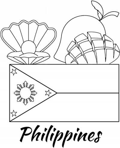 Educational coloring page Philippines flag - Topcoloringpages.net