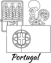 Country flag Portugal coloring page