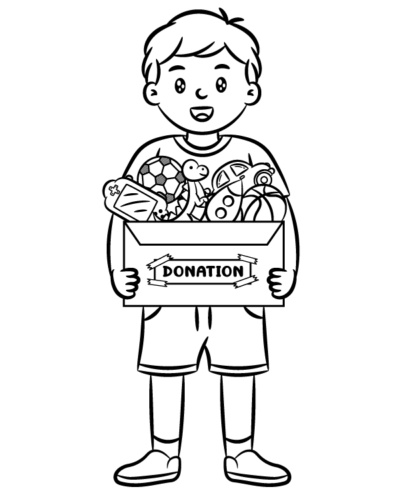 Donation coloring page for children