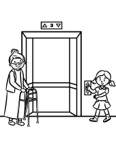 Old woman coloring page for children