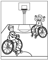 Disabled basketball coloring pages Paralympic Games