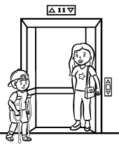 elevator coloring page