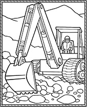 Heavy equipment digger coloring pages