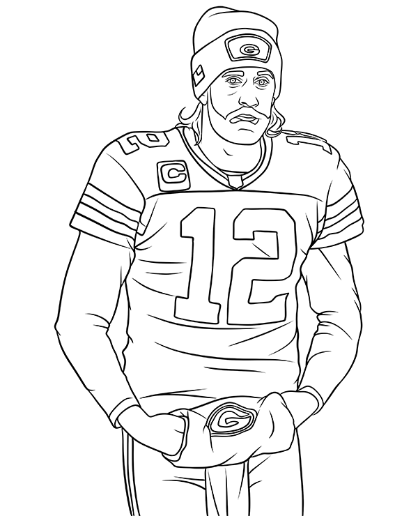 Aaron Rodgers coloring page to print - Topcoloringpages.net