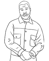 Kanye West coloring sheet with rapper