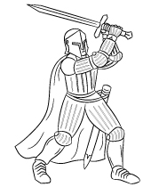 Medieval warriors coloring pages