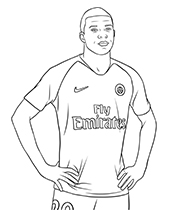 Kylian Mbappe coloring pages soccer player