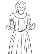 Marie Curie-Skłodowska coloring sheet