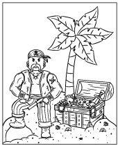 Pirate island coloring pages for children