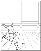 Coloring sheet with rugby kicker