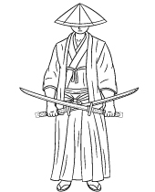 Asian warrior coloring page