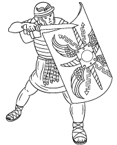 Free coloring picture of a Roman legionary
