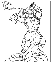 Fighting Viking coloring page to print