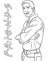 Printable coloring page with Ross from Friends