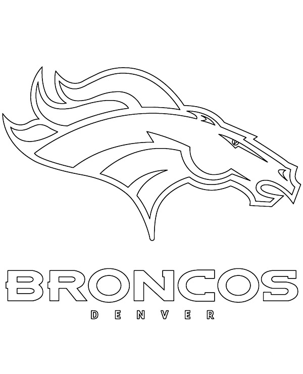 broncos logo coloring page