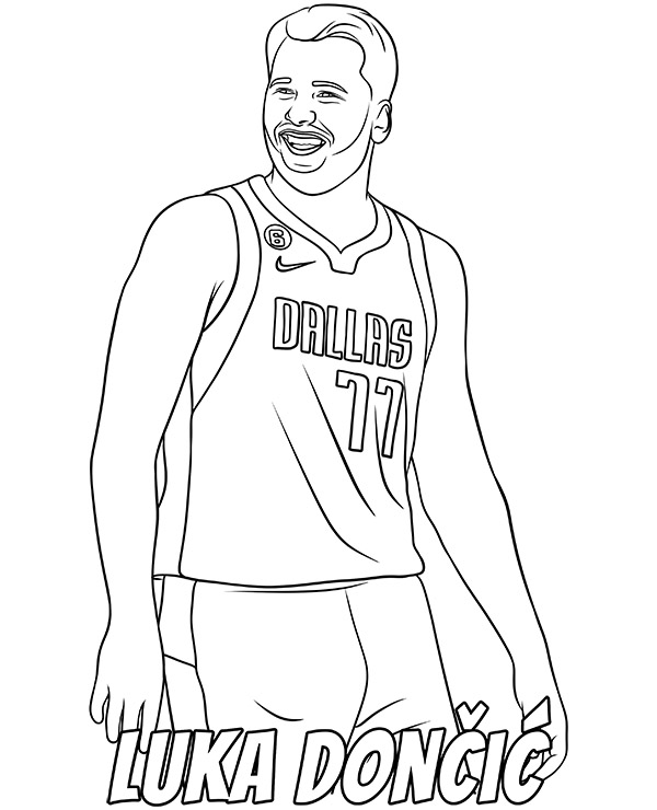 NBA player coloring sheet Luka Doncic
