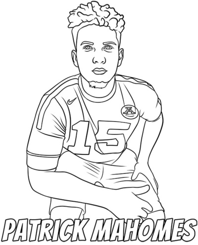 Patrick Mahomes coloring sheet footballer - Topcoloringpages.net